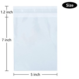 Oueliche 260 Pcs 5x7" Clear Cookie Bags, Self Sealing Cellophane Treat Bags, Great for Gift Giving or Party Favors Packaging, Resealable Candy, Dessert, Bakery Cello Wrapper Bags