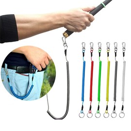 6X Fishing Lanyards Boating Ropes Kayak Secure Pliers Lip Grips Tackle Fish Tool, TPU Coated Safety Lines with Zinc Alloy Lobster Clip, 110cm Max Length