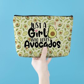 Azteoiz Cute Avocado Makeup Bag, Avocado Gifts, Avocado Stuff, Girl Gifts for Women Female Girl Sister Friend Graduation Friendship Birthday Gifts for Avocado Lovers, Cosmetic Bag Travel Toiletry Bag