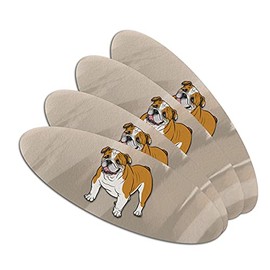 English Bulldog Pet Dog Double-Sided Oval Nail File Emery Board Set 4 Pack