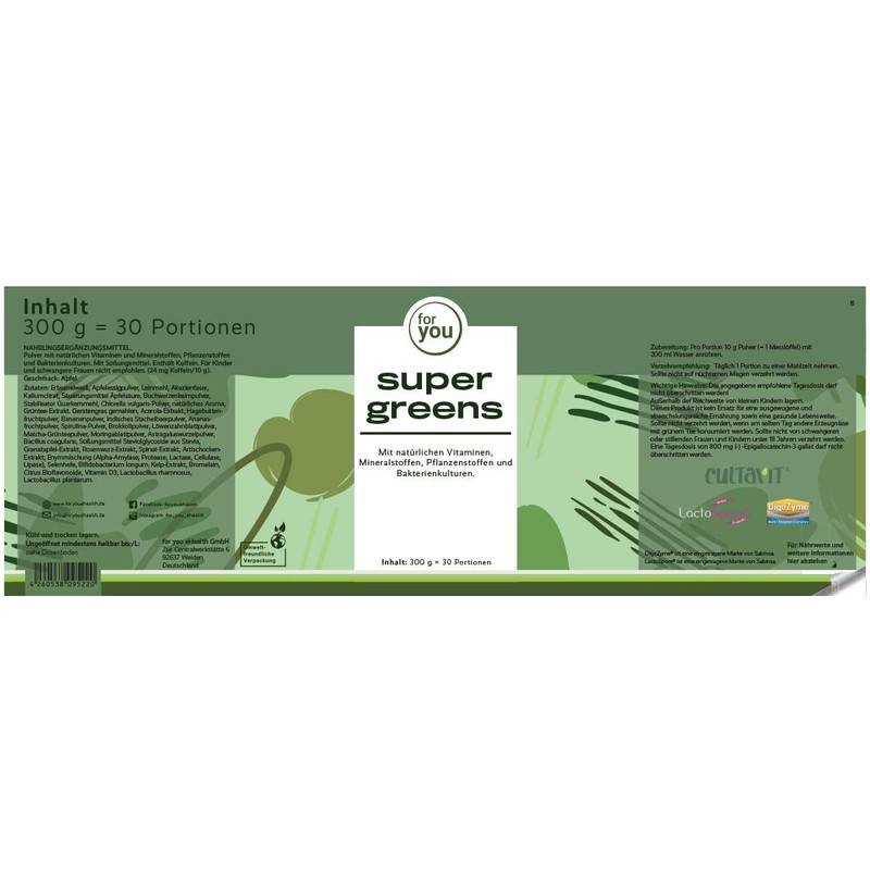 for you Super Greens 2 x 300 g Powder –