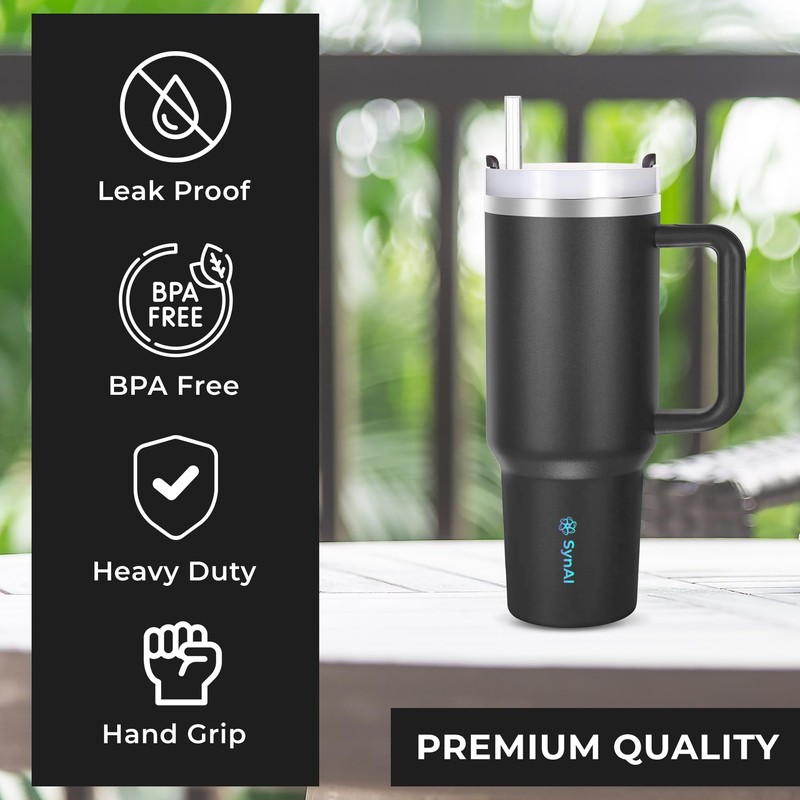 Adventure-Ready 40 oz Insulated Stainless Steel Tumbler – Built for