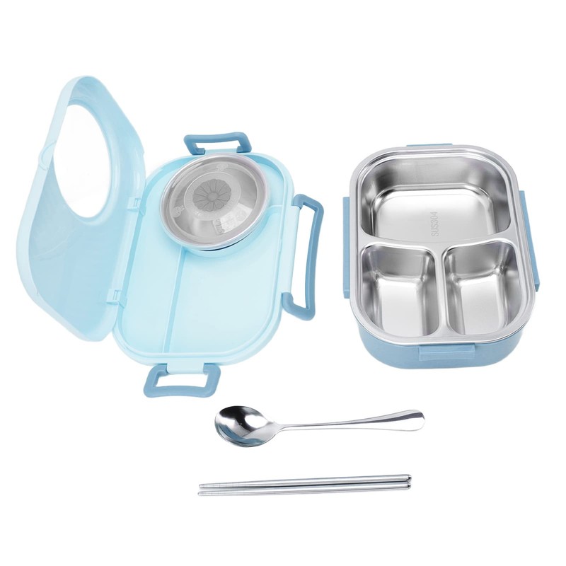 Generic 1450ml Camera-Shaped Lunch Box, Stainless Steel Compartment, Thermal Box,