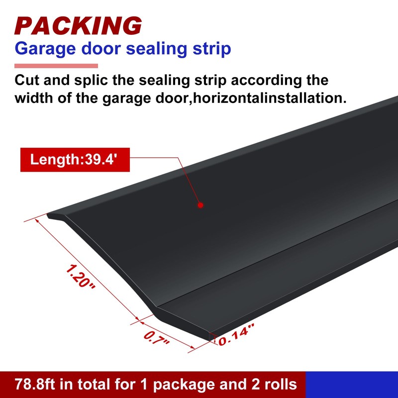 Nuogo Weatherproofing Garage Door Seals Top and Sides Seal Strip