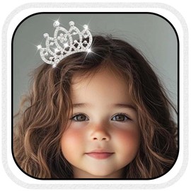 Yean Mini Tiara Comb Silver Rhinestone Small Tiara Hair Comb for Girls