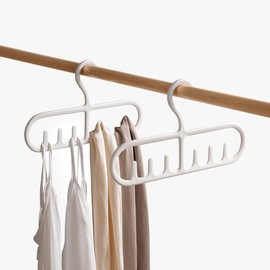 LANZYLO Bra Hanger for Closet, 2 Pack Tank Top Hanger 6 Hooks Capacity Foldable Plastic Space Saving Hanger Closet Organizers and Storage for Dorm & Apartment for Tank Top, Bra, Scarf