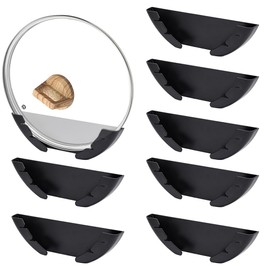 UNICRAFTALE 8 Stück Topfdeckel Organizer Schrank Tür Topf Halterung 2.95x10.43x1.22 Zoll/7.5x26.5x3.1 cm Plastik Tür Deckel Organizer für Küchen Schrank Ohne Schrauben Schwarz