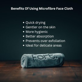 Fort Skincare - Microfibre Face Cloth - Single Cloth - for Washing, Rinsing & Drying Skin - Quick-Drying - Durable - Gentle & Deep-Cleansing - with Convenient Hook - Cleansing Cloths for Face