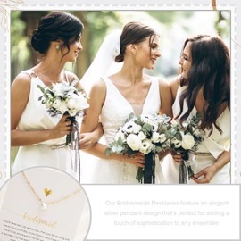 2/3/4Pcs Bridesmaid Gifts for Wedding Day Bridesmaid Necklaces Pearl Pendant Necklace Bridesmaid Proposal Gifts Wedding Jewelry Bridesmaid Gift Accessories
