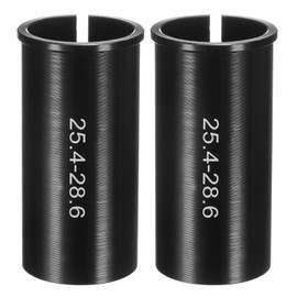 sourcing map 2pcs Alloy Bike Seat Post Reducer Shim 25.4mm to 28.6mm 60mm Length Aluminum Bicycle Reducing Sleeve Conversion Seat Post Tube Adapter for Mountain Bike Road Bike City Bike