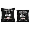 Soon To Be NOONI Est.2024 Pregnancy Announcement Pink Flower Throw