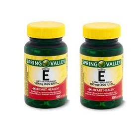 Spring Valley Vitamin E Dietary Supplement, 180 mg, 100 Softgel (Pack of 2) Q