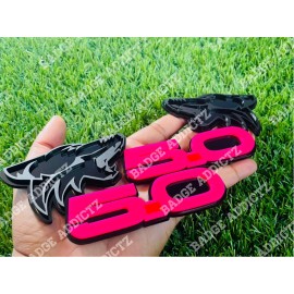Badge Addictz Coyote 5.0 Emblem Badges Hot Pink Matte Black On Glossy Lady Driver Racing New