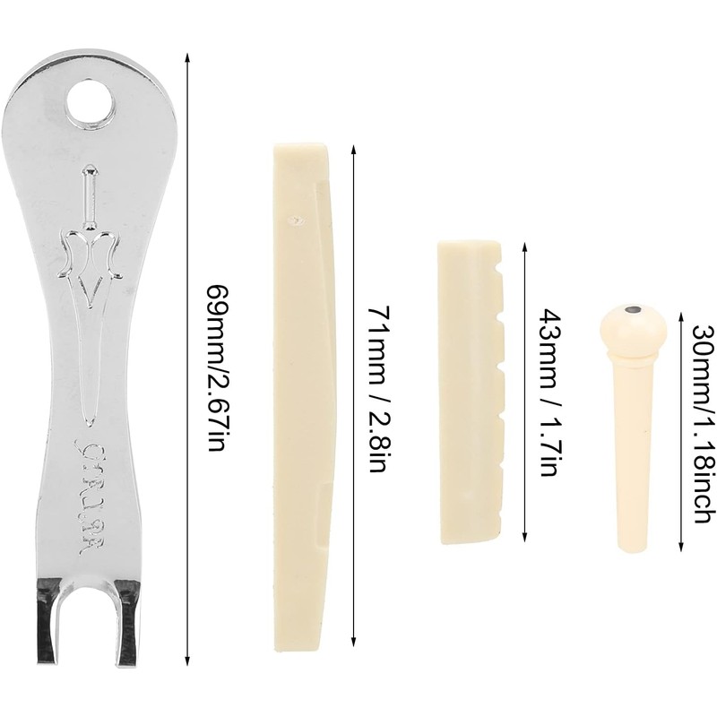 Juego de Pin de Puente de Guitarra Acústica de 12