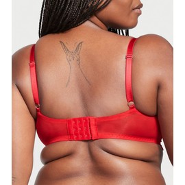 Victoria's Secret Dream Angels Lightly Lined Lace Demi Bra, Adjustable Straps, Bras for Women, Red (36A)