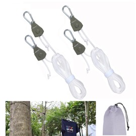 Vigorport Retractable Travel Clothesline, Portable Clothes Line Heavy Duty Rope Pully System with Carabiner for Outdoor Camping, Cruise Ships, Indoor Backyard, Balcony (19Ft, 2 Pack)