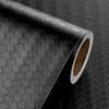 Livelynine Textured Rattan Wallpaper Black Peel and Stick Wall Paper