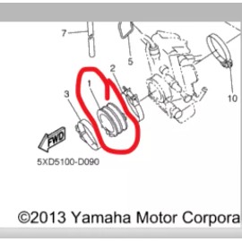 YAMAHA YFZ450 ATV, YZ450F, WR450F CARBURETOR TO HEAD RUBBER INTAKE BOOT, FLANGE