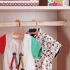 Wooden Oval Closet Rod with End Supports, 50 cm Polished