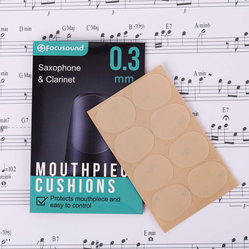 Focusound Saxophone & Clarinet Mouthpiece Cushions, Thin, 0.3mm Clear, 8-Pack…