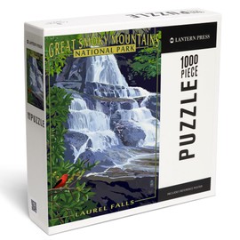 Lantern Press 1000 Piece Jigsaw Puzzle, Great Smoky Mountains National Park, Tennessee, Laurel Falls