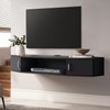 FITUEYES Floating TV Stand Wall Mounted Shelf with Blue LED