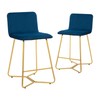 CangLong Upholstered Counter Stool Chair with Polished Gold Metal Frame,