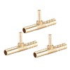 sourcing map Tee Brass Barb Fitting Reducer 3 Way, Fit