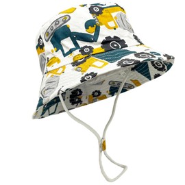 SAIIURV Sun Hat Baby Children Summer Hat Boys Girls Bucket Hat Fishing Hat Child Baby Beach Hat Digger Summer Hat with Chin Strap for Outdoor 2-4 Years, 52 cm, 2 - 4 years