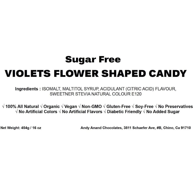 Andy Anand Sugar-Free Violets, A Typical Old Candy Dragée 3.5