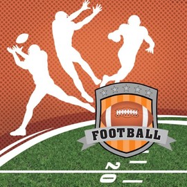 16-Count Paper Lunch Napkins, Football