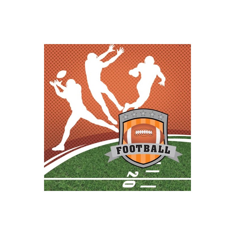 16-Count Paper Lunch Napkins, Football