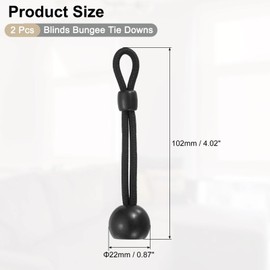 uxcell 2Pcs 4" Bungee Tie Downs, Sun Shade Tie Down Straps Replacement Parts, Universal Elastic Rope for Exterior Roller Shade, Outdoor Indoor Blinds, Black