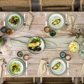 like. by Villeroy & Boch Perlemor Alga Pasta Bowl, Diameter 22 cm, Green