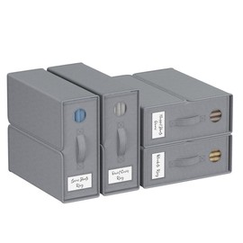 Foldable Organizer,Sheet Organizers and Storage, 4-Pack, Queen/King Size , Oxford Foldable Sheet Set Organizer, Fabric Storage Bins for Bed Sheets, 15" L×13" W×5" H:_Gray-4Pack