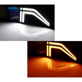 iJDMTOY Clear Lens White/Amber Full LED Illuminated Fender Side Marker Lights Compatible with 2021-up Gen14 Ford F-150 Truck (Excluding Raptor)