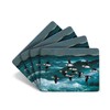 Julian Friers Puffins in Flight Large Table Mats by Wildlife