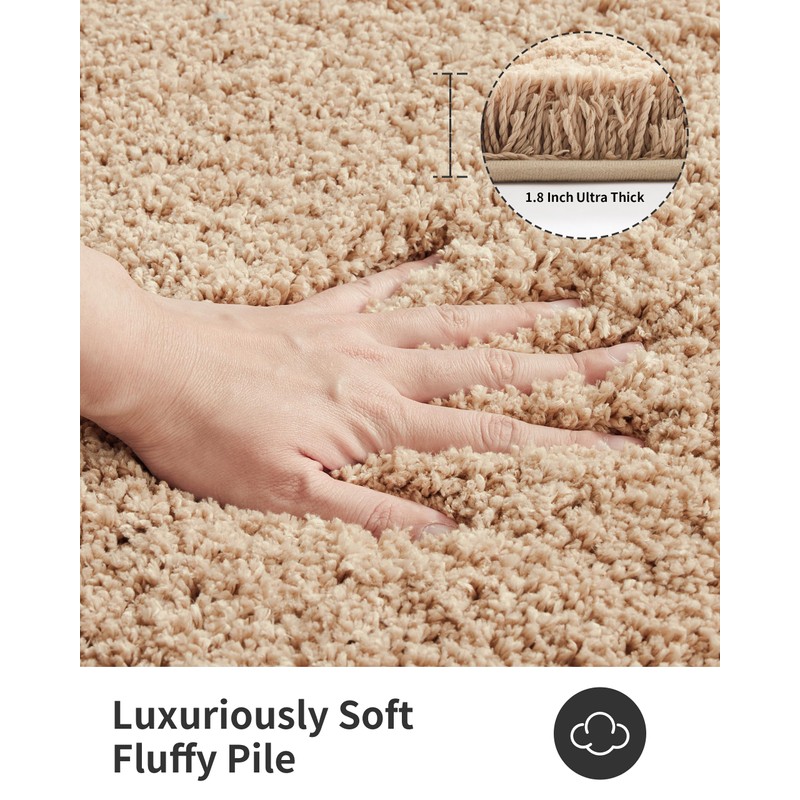 ILANGO Beige Bathroom Rugs 36" × 24" Non Slip &
