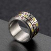 INRENG Men's Stainless Steel 14mm Wide Spinner Ring Band 3