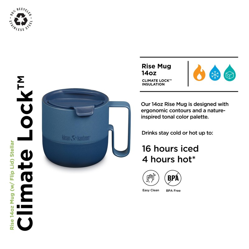 Klean Kanteen Taza Rise de 14 oz - Acero inoxidable