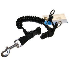 JCS 36inch Snappy Auto Coil Shock Line with Lanyard, Split Ring & Stainless Steel Bolt Snap