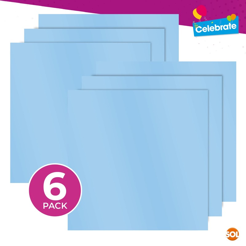 SOL 6pk Blue Table Cloths Party | 121 x 121cm