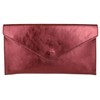 Girly Handbags Italian Suede Envelope Clutch Bag, Metallic Burgundy