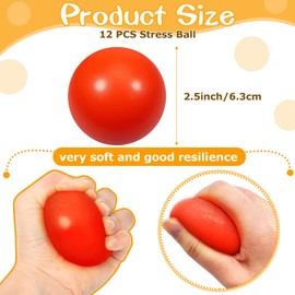 Kymqlyw 12 Pcs red Foam Stress Ball Squeeze Stress Relief Balls for Kids and Adults Hand Exercise Sensory Squishy Relief Toys for Anxiety ADHD Autism （red）
