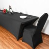 Obstal 6ft Stretch Black Spandex Table Cloth for Standard Folding