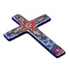 NOVICA Hand Painted Talavera Large Ceramic Wall Cross, Multicolor, 'Jerusalem