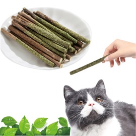 Maiguangta Natural Silvervine Catnip Chew Sticks (12 PC) - Edible Dental Chews for Cats & Kittens, Teething Relief Teeth Cleaning Toys