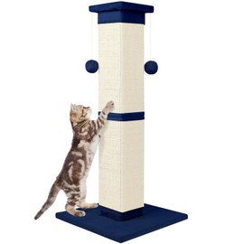 Cat Scratching Post 33 Inch Nature Sisal Cat Scratch Post for Indoor Cats, Large Cat Scratcher Protect Your Furniture, for All Breeds Blue