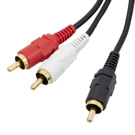 Maxar Electric RCA Audio Cable, 1 Pin (Black) - 2 Pin (Red / White) 3.9 ft (1.5 m), Simple Packaging, Amplifier, TV, Portable Player, etc