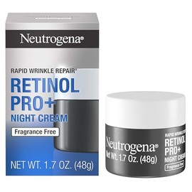 Neutrogena Retinol Pro+ Crema hidratante de noche antiarrugas, reparación rápida de arrugas, crema antienvejecimiento para cara y cuello, formulada si